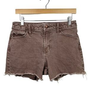 UNIVERSAL THREAD SZ 6/28 Women's Brown Vintage Stretch Cut-Off Midi Jean Shorts